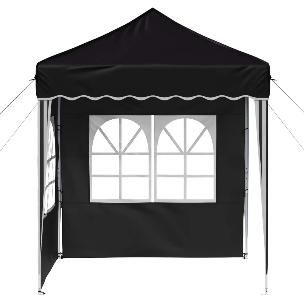 Pop Up Party Tent 195 X 195 X 245 Cm Black Oxford Fabric