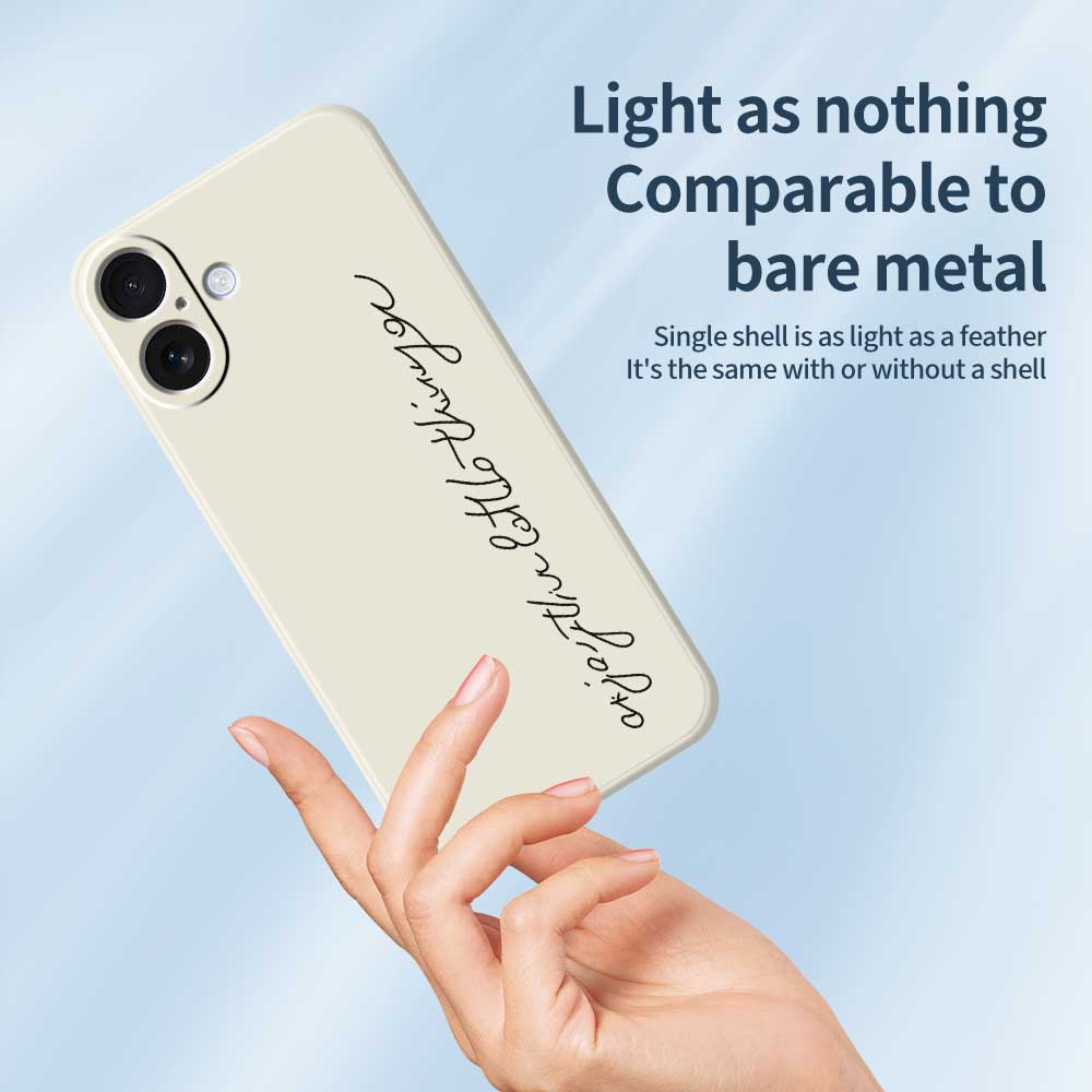 For iPhone 17 Case WordArt Pattern Printing Straight Edge TPU Phone Back Cover