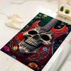 1Pc Skull Guitar Artwork Rug, Office Carpet Indoor Outdoor Doormat, Non-Slip, Comfortable, Living, Christmas Halloween,  Xmas Gift G1181
