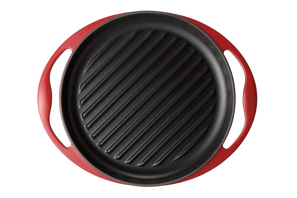 Le Creuset Rondo Grill Frying Cherry Induction Product Product In Pan, 25cm, Red, Compatible, Number 20125-00-06 [Official Japan]