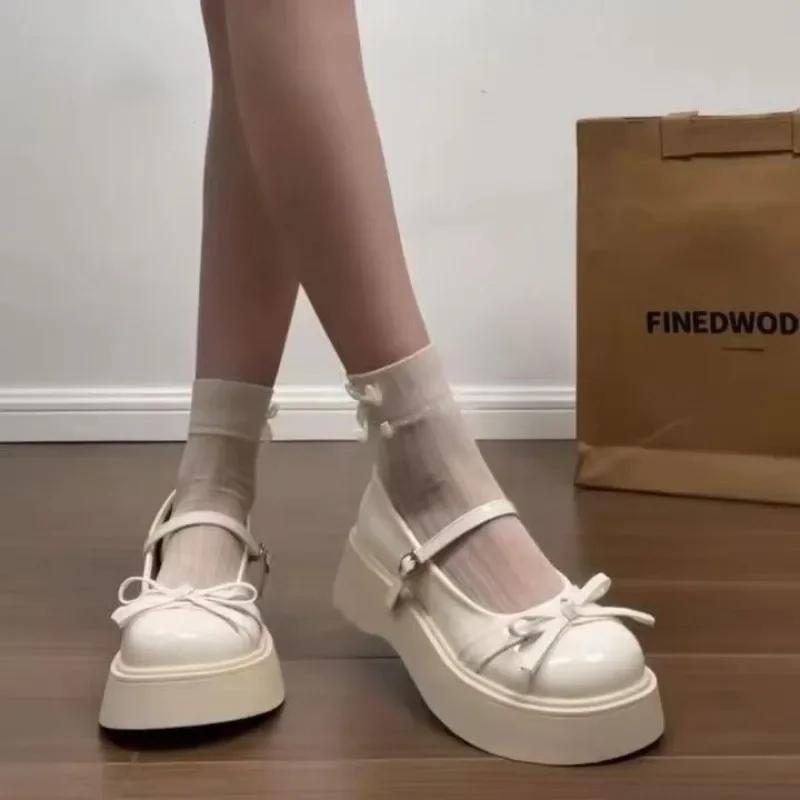 

Fashion 2025 Brand Mary Jane New Women s Shoes High Heels Fashion Butterfly-knot Dress Pumps Women New Round Toe Platform Womens Shoes 35 бежевый