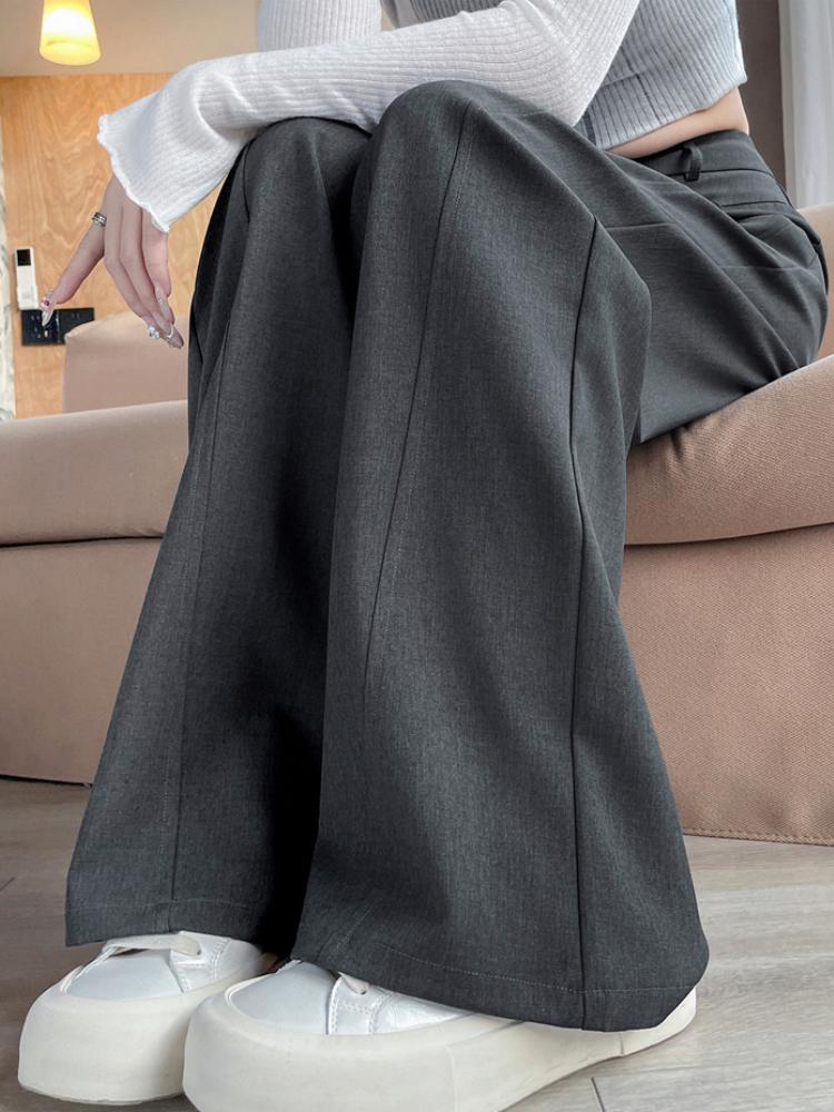 2025 Spring Summer Elegant Suit Wide-leg Pants Women's New Straight Mop Casual Trousers Narrow High Waist Drap Suit Pants