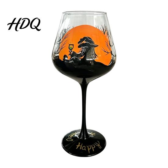 Bicchieri da Bevanda Festivi Bicchiere da Vino con Gambo di Halloween Calice Artistico Dipinto a Mano Set di Bicchieri a Tema Capacità 720ml Bicchieri Decorativi per