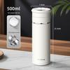 Stainless Steel Thermal Cup with Tea Separator and Portable Lanyard for Men
