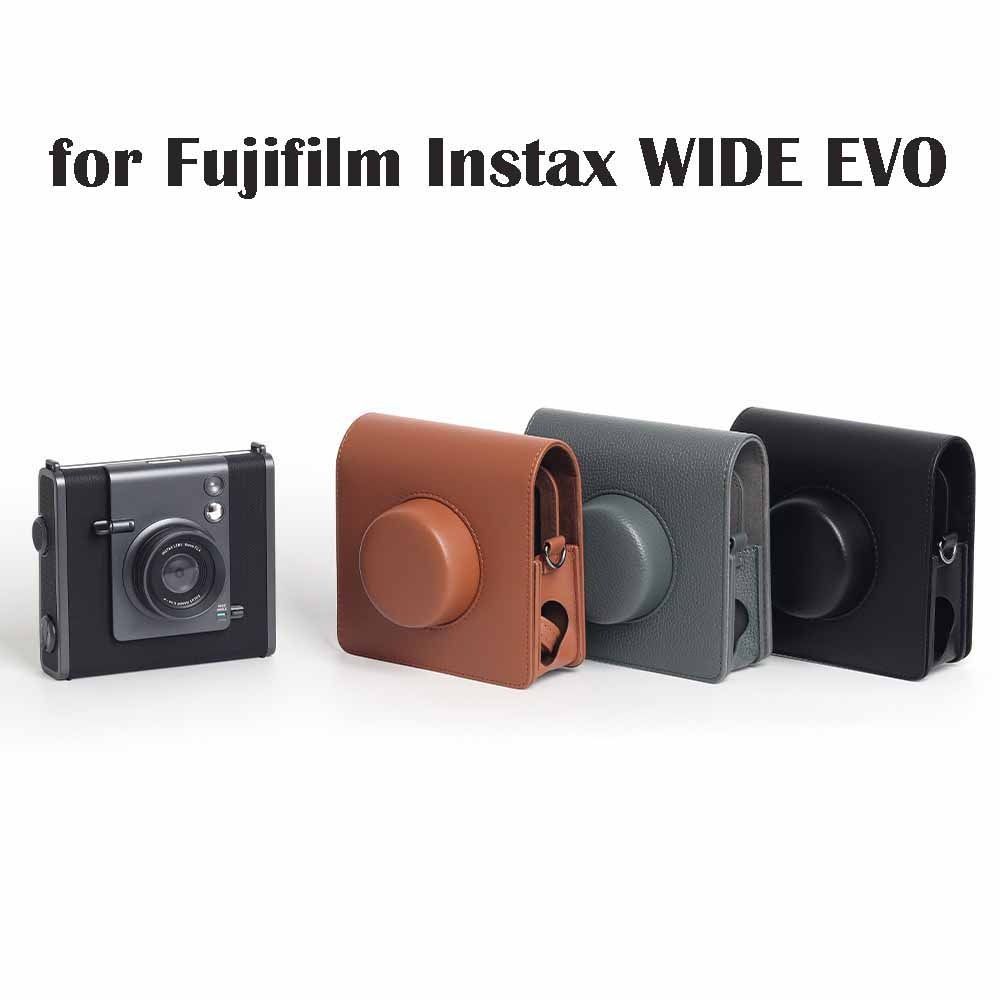 PU Leather Instant Camera Case Anti Scratch Storage Bag for Fujifilm Instax WIDE EVO Travel