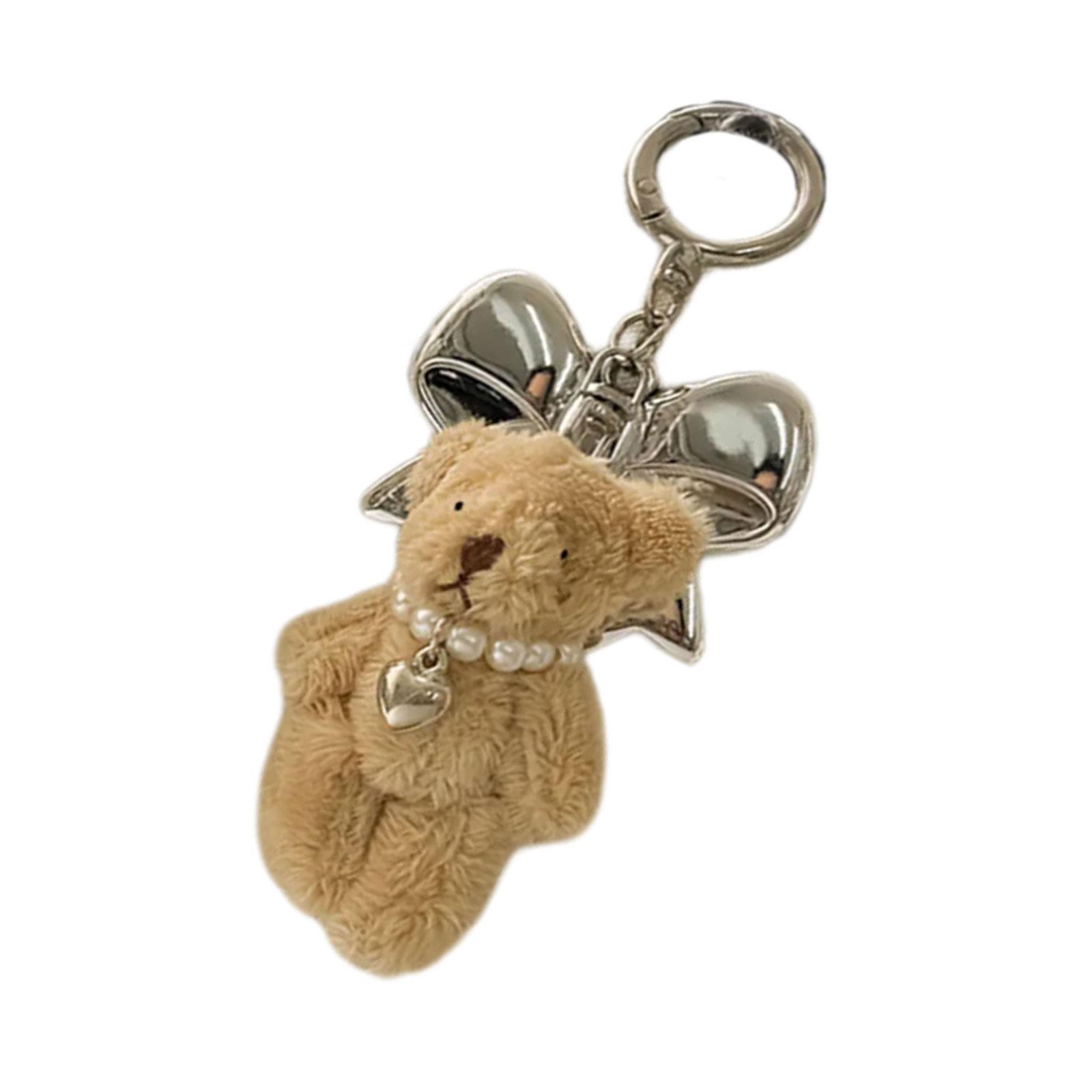 

Модный плюшевый брелок в виде медведя, модный брелок для ключей в виде животного с сердцем, подвеска для сумки, элегантный аксессуар, брелок для женщин 1 коричневый