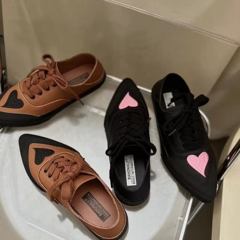 Shoes for Women 2024 New Women's Sports Shoes Casual Shoes Pointed Toed Flat Shoes Women Lace Up Single Shoes Zapatos Mujer