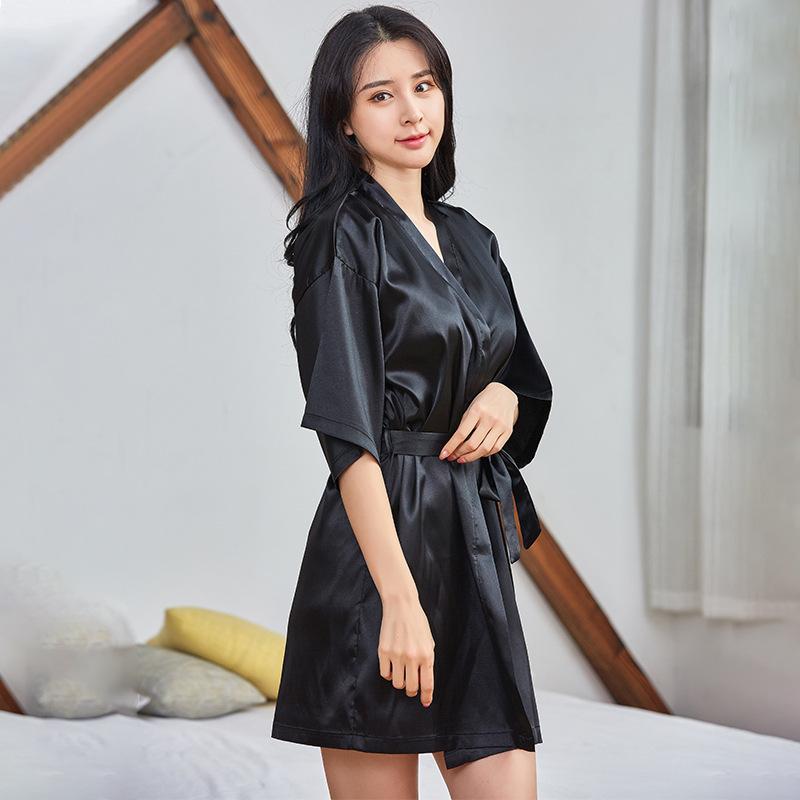 Bademantel Frau Dusche Frauen Pyjama Herbst Winter Einfarbig Bademäntel Langarm Pyjama Langarm Loungewear Studentenmäntel