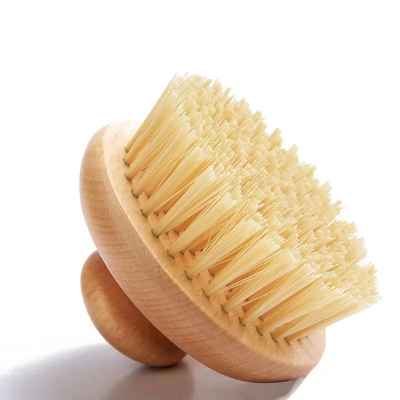 SPA Wooden Body Brush Natural Boar Bristle Organic Dry Skin Body Brush Bamboo Wet Back Shower Brushes Exfoliating Bathing Brush