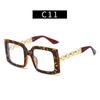 Women's Large Frame Square Sunglasses with Chain Temples