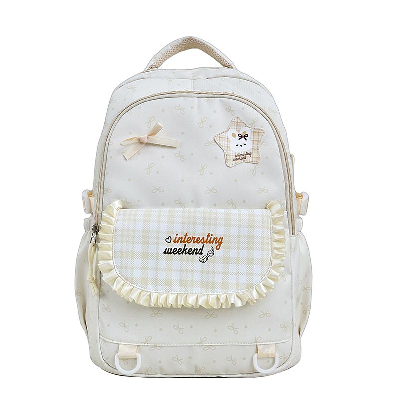 Junior School Schoolbag Women's Check Large Capacity Backpack