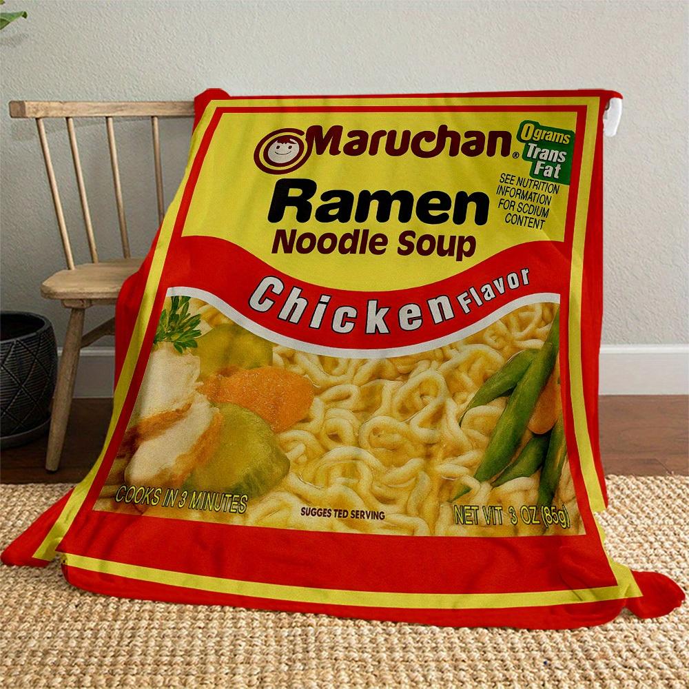 1pc Ramen Noodle Soup Blanket for Sofa Bed Soft and Light Bedding Ideal for Picnics, All-Season Christmas Outdoor Decor Accessories-c0803010