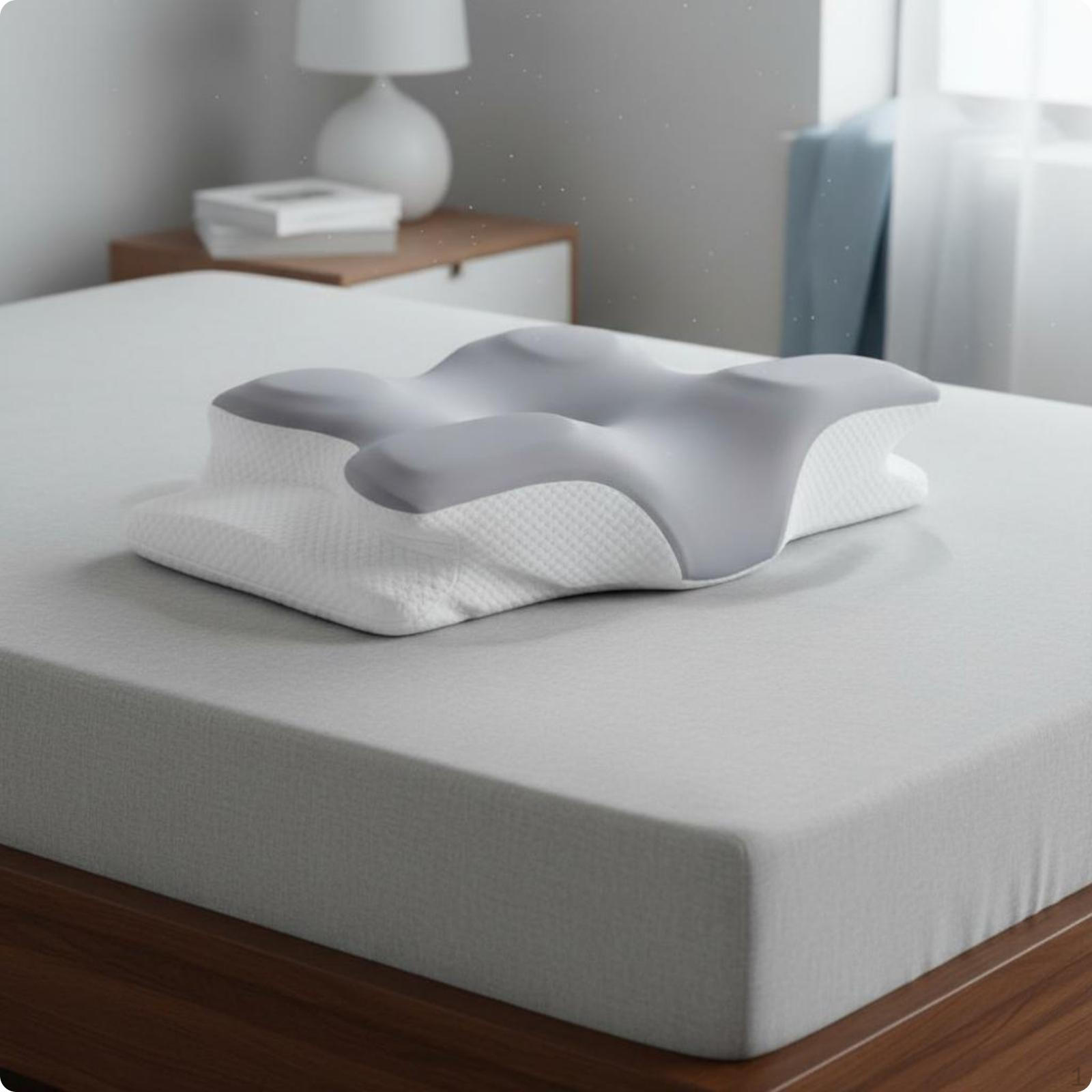 Butterfly Memory Foam Pillow MultiFunctional Ergonomic Support Ergonomically Shaped Bedding Gray Student