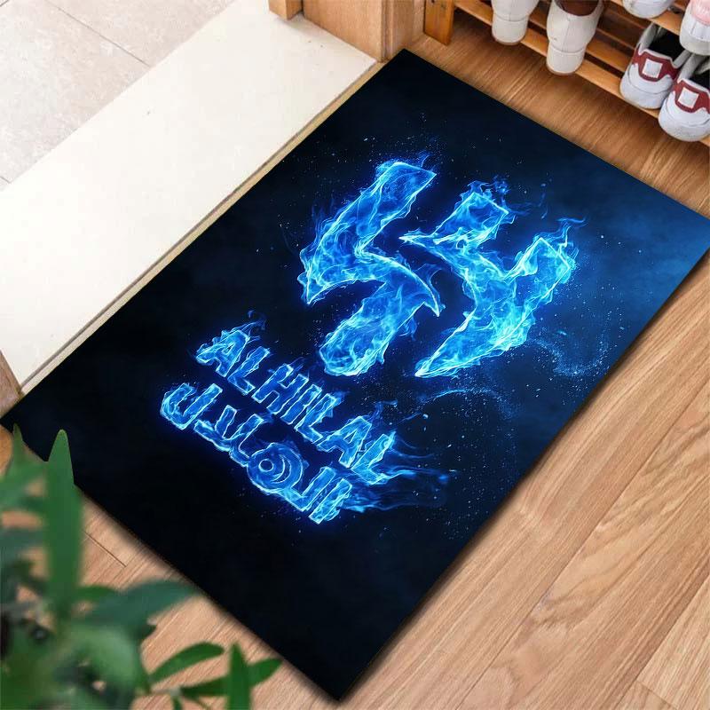 Tappeto Al-Hilal Saudi FC per Soggiorno Camera da Letto Casa Decorazione Divano, Tappetino Antiscivolo per Giochi Bambini