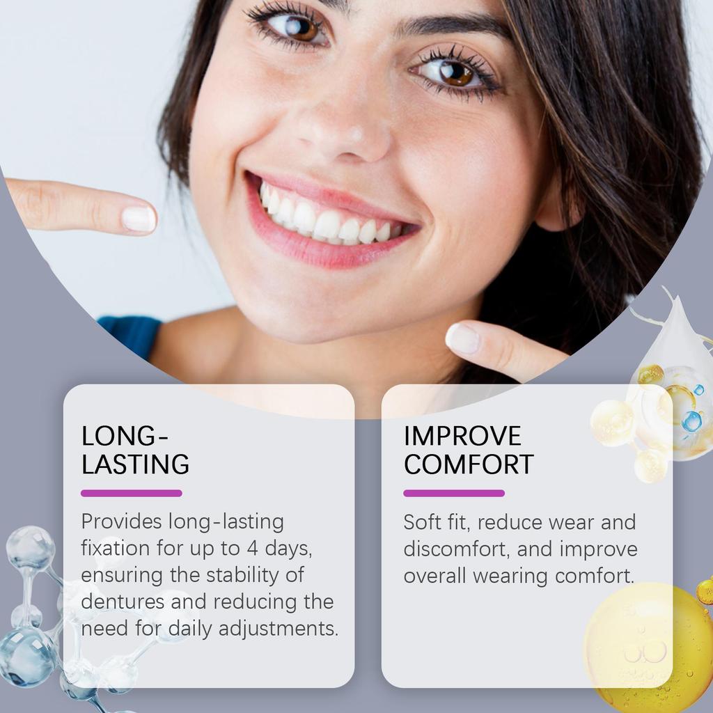 Oralhoe Lepidlo na zubní protézy, silné a dlouhotrvající, zabraňuje uvolnění zubní protézy, fixační gel na zubní protézy 40g
