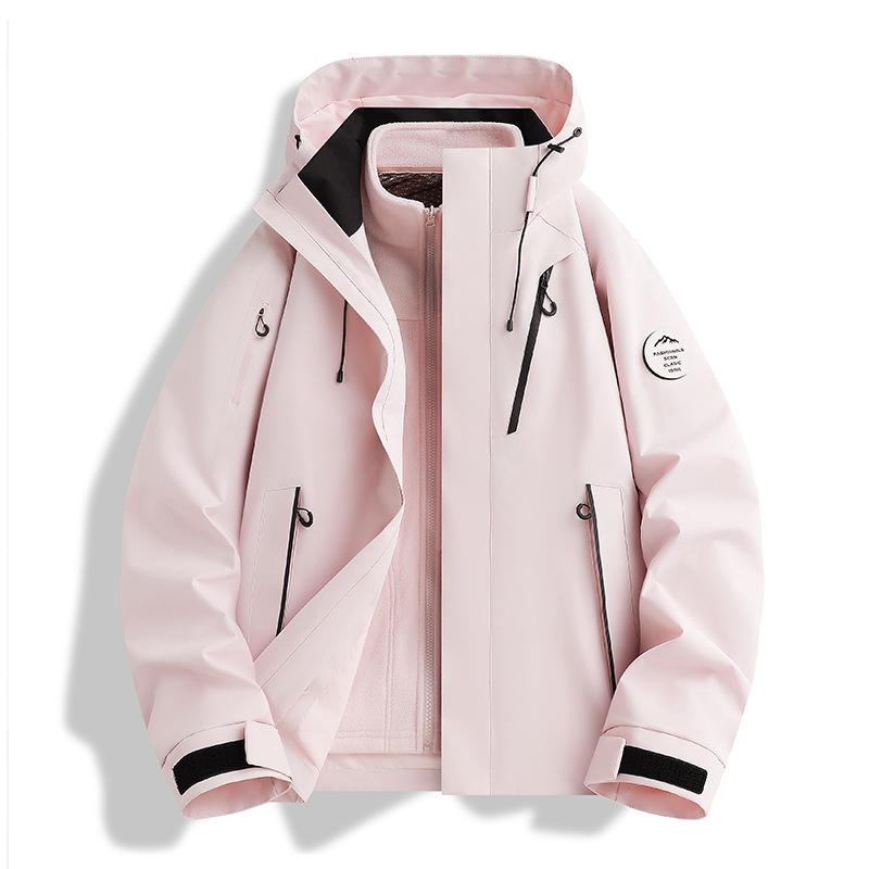 Autumn and winter new autumn and winter outdoor thickened windproof waterproof high quality jacket men and women warm three-in-one group buying