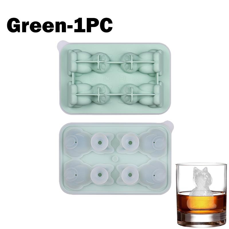 1/2/4PCS Cute 3D Cat Ice Cube Mold Silicone Easy Release BPA Free Ice Block Maker for Kitchen Household Fun Cat Shaped Ice Tray