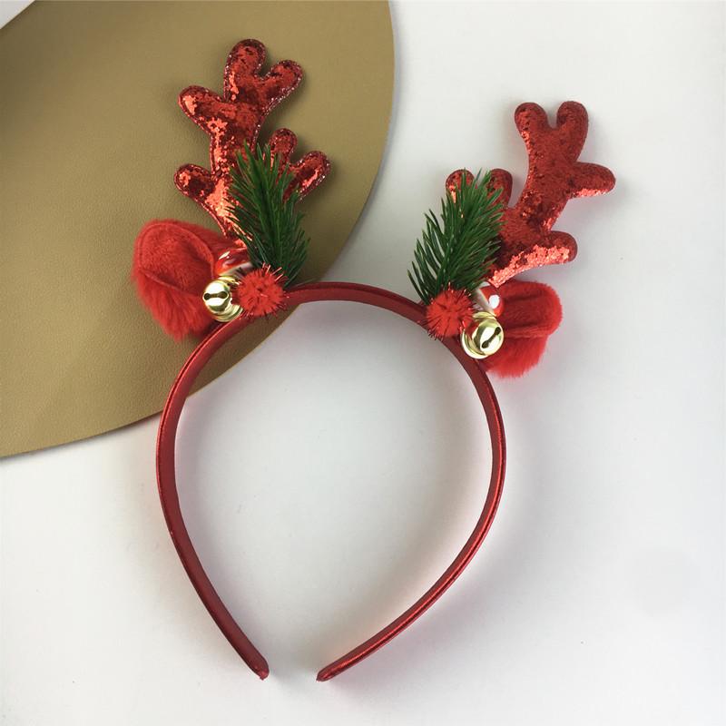 

Red Antler Ears Headband - Christmas & New Year Accessories for Kids & Adults, Mori Style Hair Clip