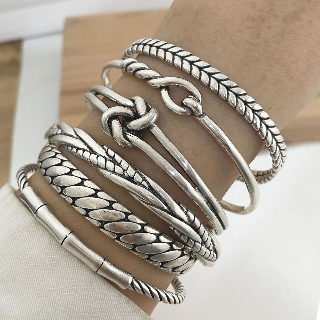 100% Massives 925 Sterling Silber Metallarmband für Damen Herren Vintage Handgefertigt Schlicht Geburtstag Geschenk S-B451