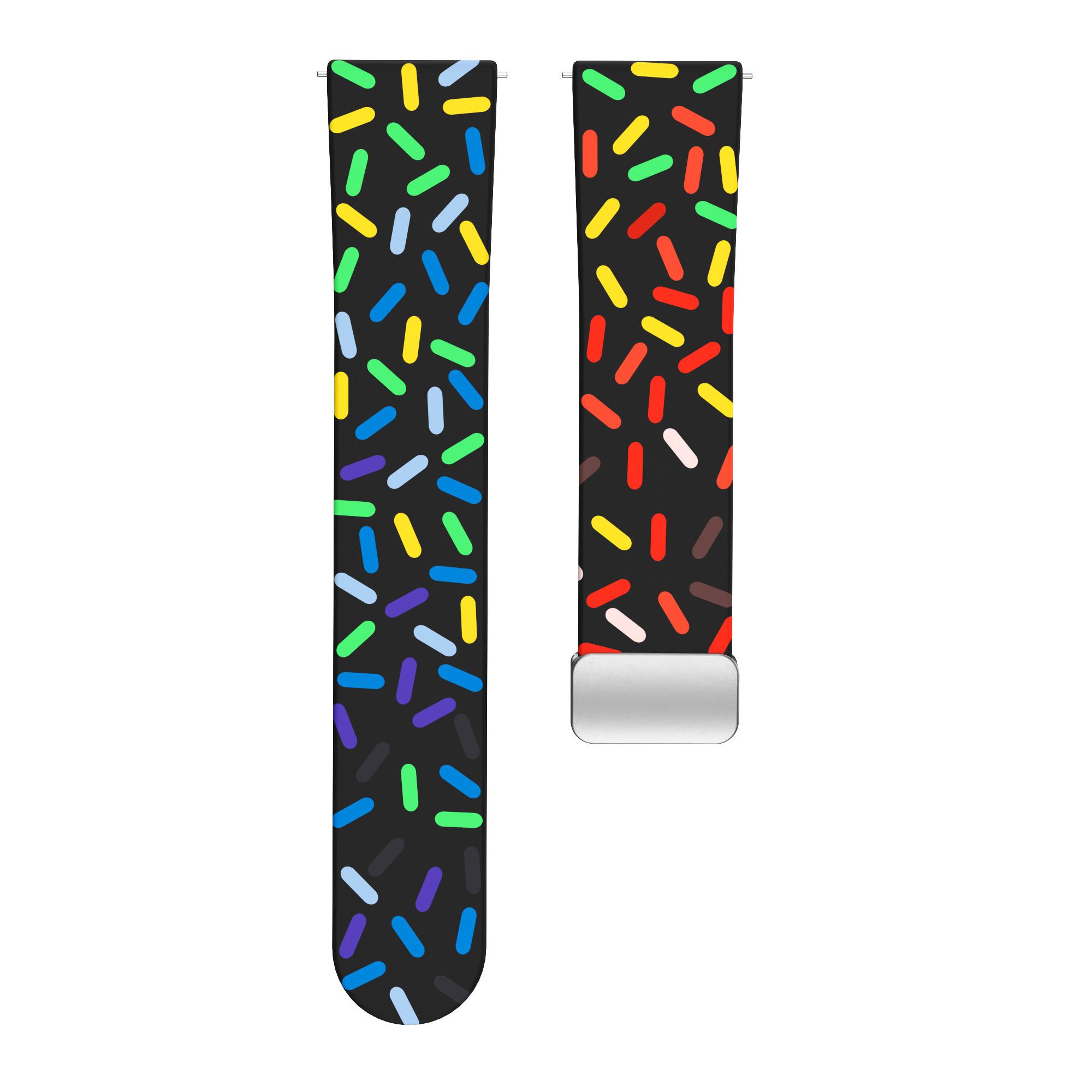 

Silicone Bands for Samsung Galaxy Watch6/Watch6 Classic/Watch 5/Watch 5 Pro/Watch4 20mm Watch Strap with Silver Buckle Red Rainbow