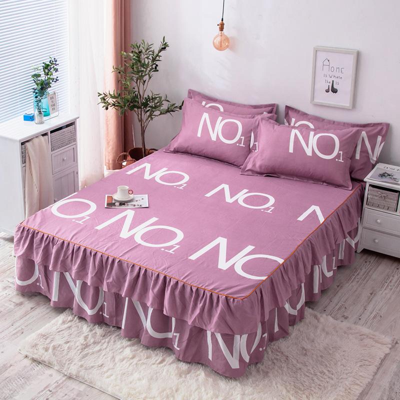 Comfortable, Relaxing, Breathable, Skin-friendly Three-piece Set: One Bed Skirt + Two Pillowcases (without Pillow Core)