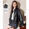 ET BOITE Vintage Faux Leather Moto Jacket