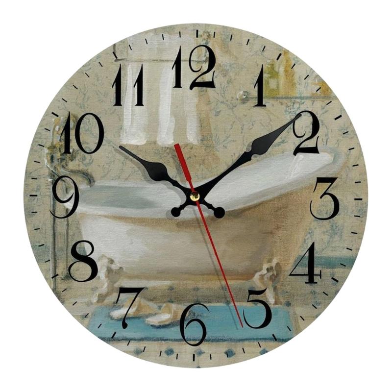 Silents None Ticking Wall Clocks Battery Operated,Decorative Clock for Bathroom Kitchen Living Room Decorative Clock