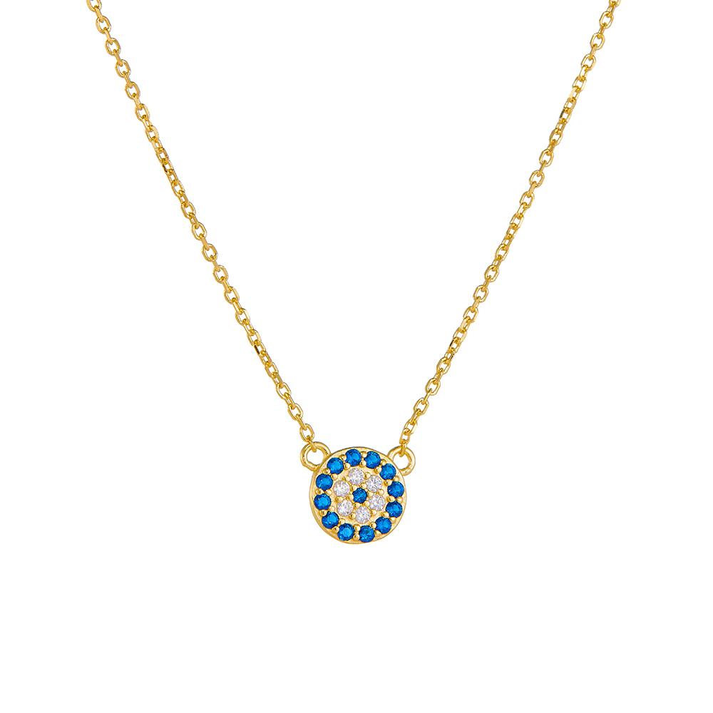 925 Sterling Silver Women s Fashion Necklaces Blue Eye Zircon Gold Rhodium Plating Trendy Devil Eye Style Fine Jewelry 18inches