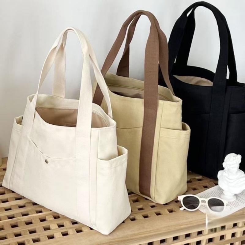 

Large-capacity solid color simple casual bag, new make-up class commuting, shoulder underarm bag, tote bag, fashionable women s bag хаки