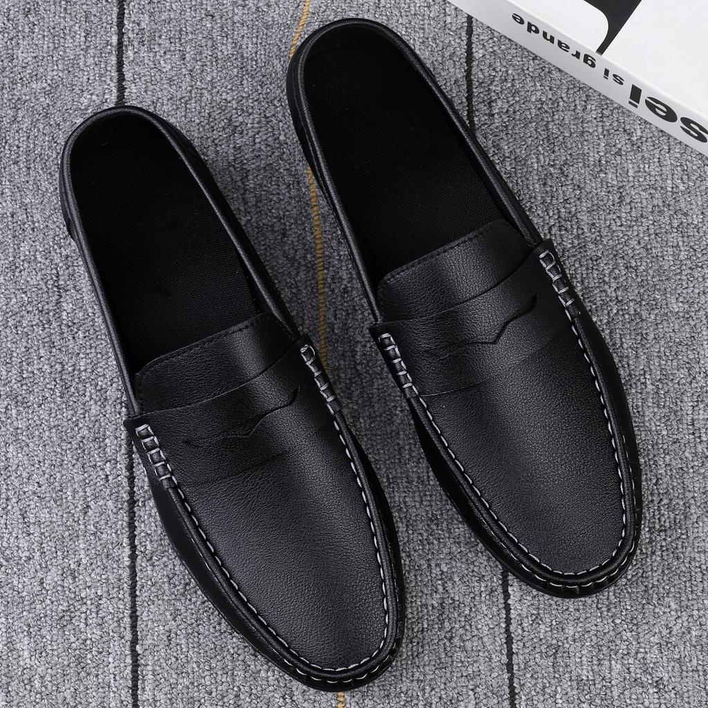 Men's Leather Shoes Driving Flat Casual Shoes Trendy Fashion Outdoor Lazy Loafers Men's Shoes