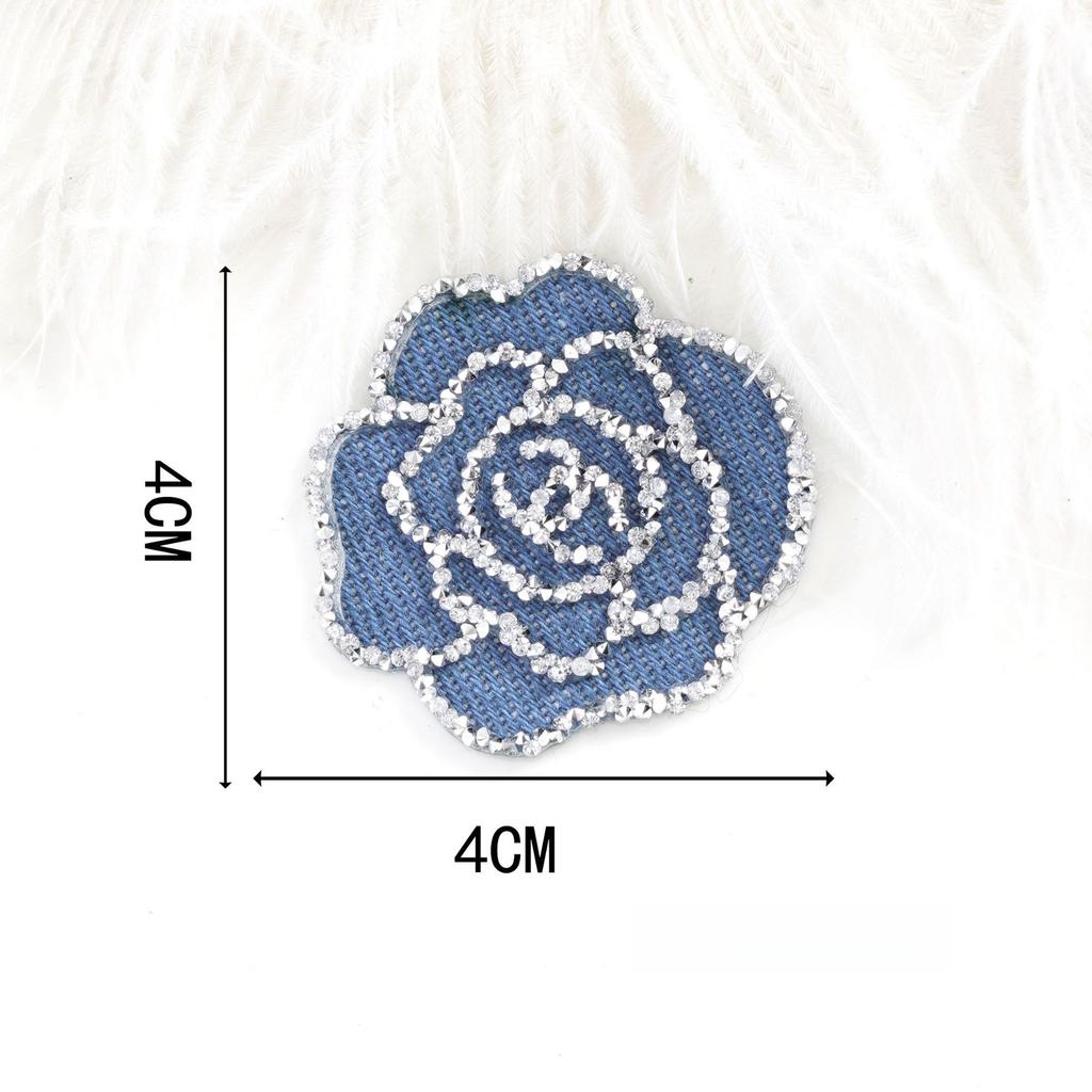5Pcs Denim Drill Picture Rhinestone Love Diy Accessories Five-pointed Star Three-dimensional Clothing Bag Jewelry Heat Transfer Accessories