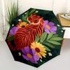1pc Tiger Flowers Automatic Open/Close Umbrella, Portable Folding Umbrella for Travel, Themed Events, It is suitable as a gift for various festivals,