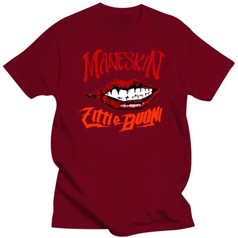 Unisex Maneskin T Shirt 2021 New Summer Fashion Men Casual Hip Hop T-Shirt Hot Male Harajuku Kawaii Tee Shirt Tshirts