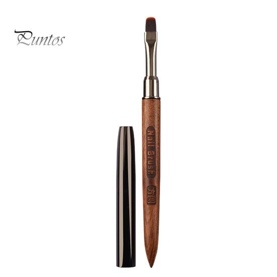 Nail Painting Pen Brush Flexible Soft Nylon Bristles Carved Design Wooden Handle Manicure Tool Drawing Multifunctional Square Round Head Phototherapy