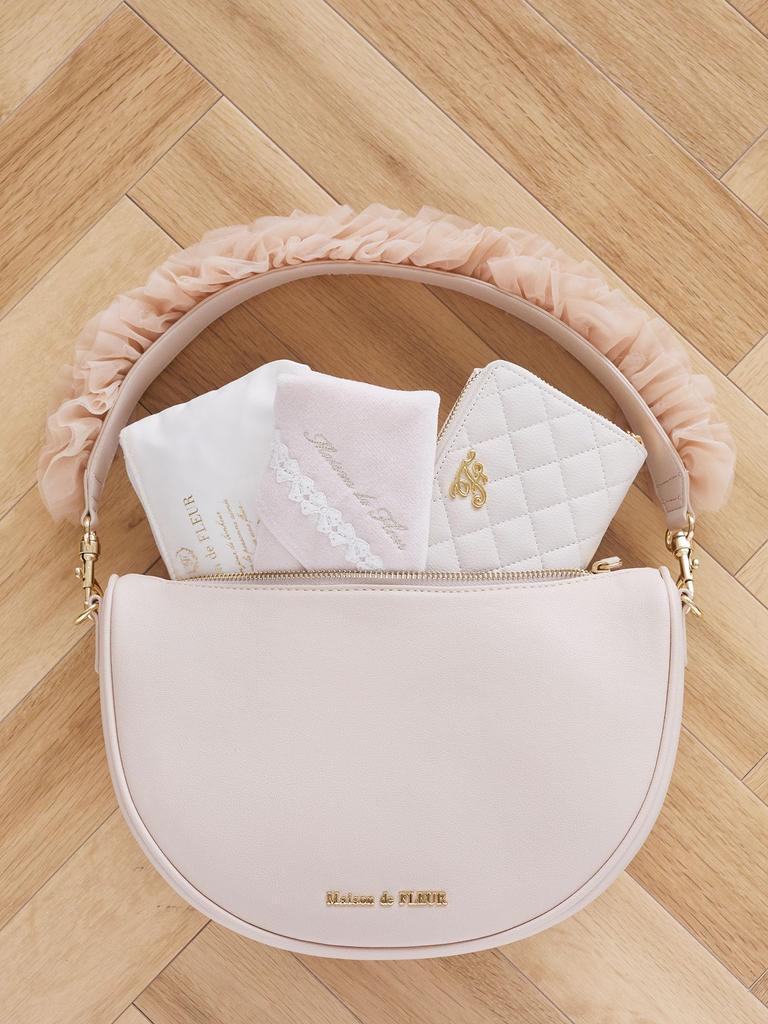 Maison De Fleur Women's Tulle Frill Shoulder Bag, Black, 8A42F0J0200