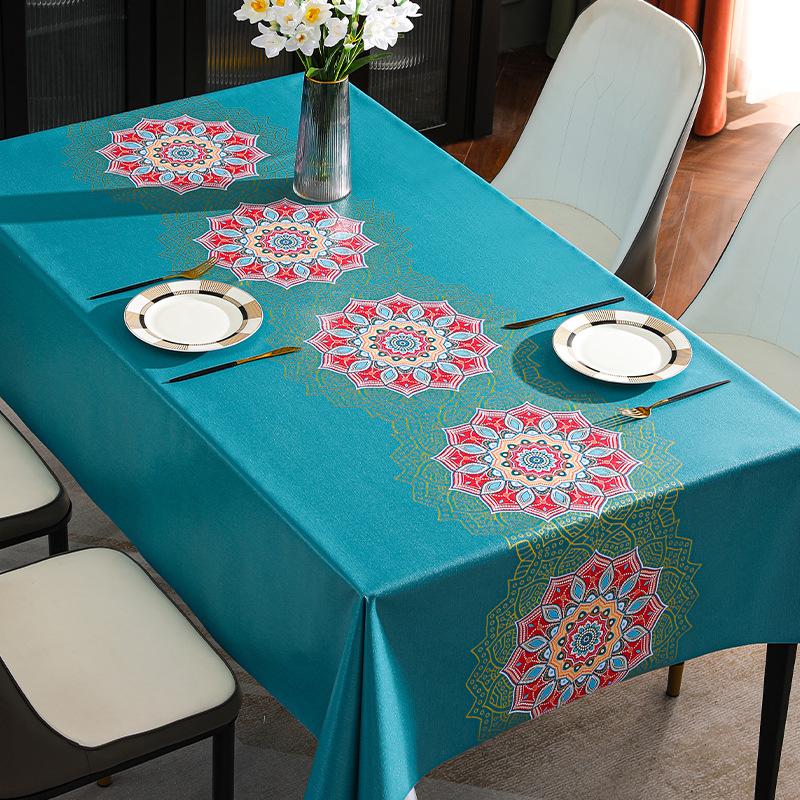 Waterproof and Oil Resistant PVC Table Cloth Ins Tea Rectangular Minimalist Floral Tablecloth