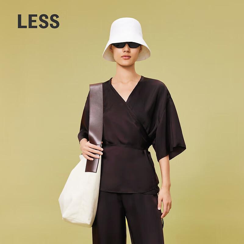 LESS 2024 Summer Casual Simple V-Neck Shirt M