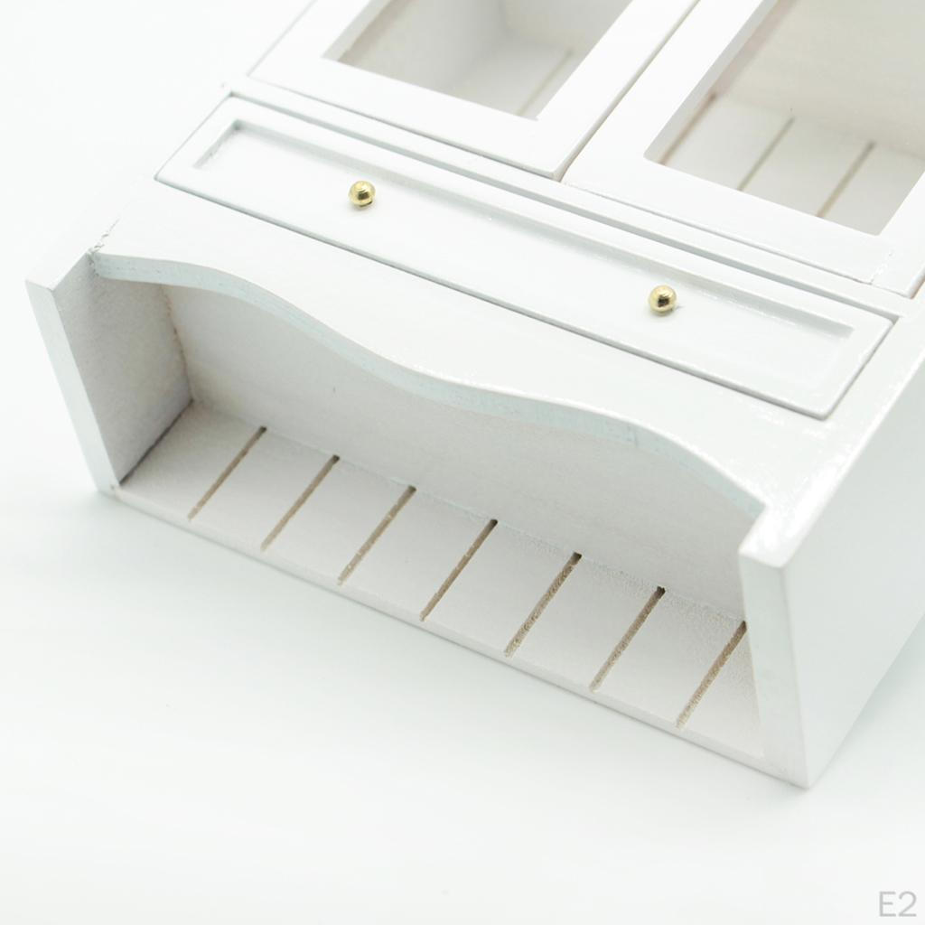 1:12 Scale Miniature Furniture Double-Doors Cabinet Dollhouse Accessory