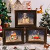 Christmas decorative photo frame, crystal luminous wind lantern, music box, high-end Christmas gift music box, snowy Christmas ornaments