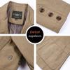Spring Autumn Men Retro Solid Color Suit Jackets Business Wide Loose Three-breasted Suit Multi-pocket Casual Jacket Coat