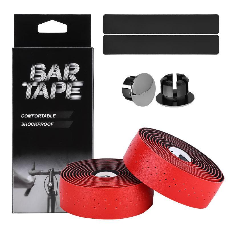 Bicycle Handlebar Tape Durable Long-lasting PU Leather Anti-slip Punch Strap for Road BMX Bicycle Outdoor Riding