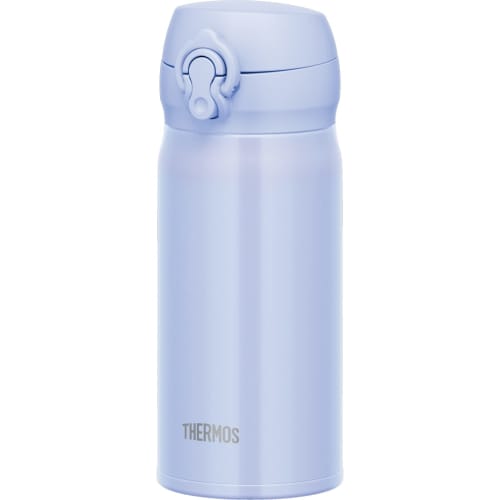 Thermos Vacuum Insulated Portable Mug, 350ml, Pearl Blue, with Detachable Spout for Easy Cleaning, Lightweight, One-Touch Opening, Stainless Steel Bot