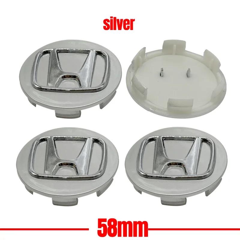 4pcs/set 58mm/62mm/69mm Car Styling Wheel Center Cap Hub Covers Badge Accessories For Honda Civic Fit Jazz Accord Pilot CRV City