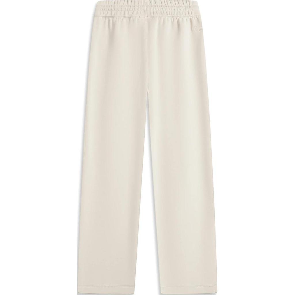 Li Ning Sports Lifestyle Series Solid Color Mid Waist Drawstring Comfortable Breathable Straight Leg Casual Pants Women Pants Mica-Gray AKLU322-5