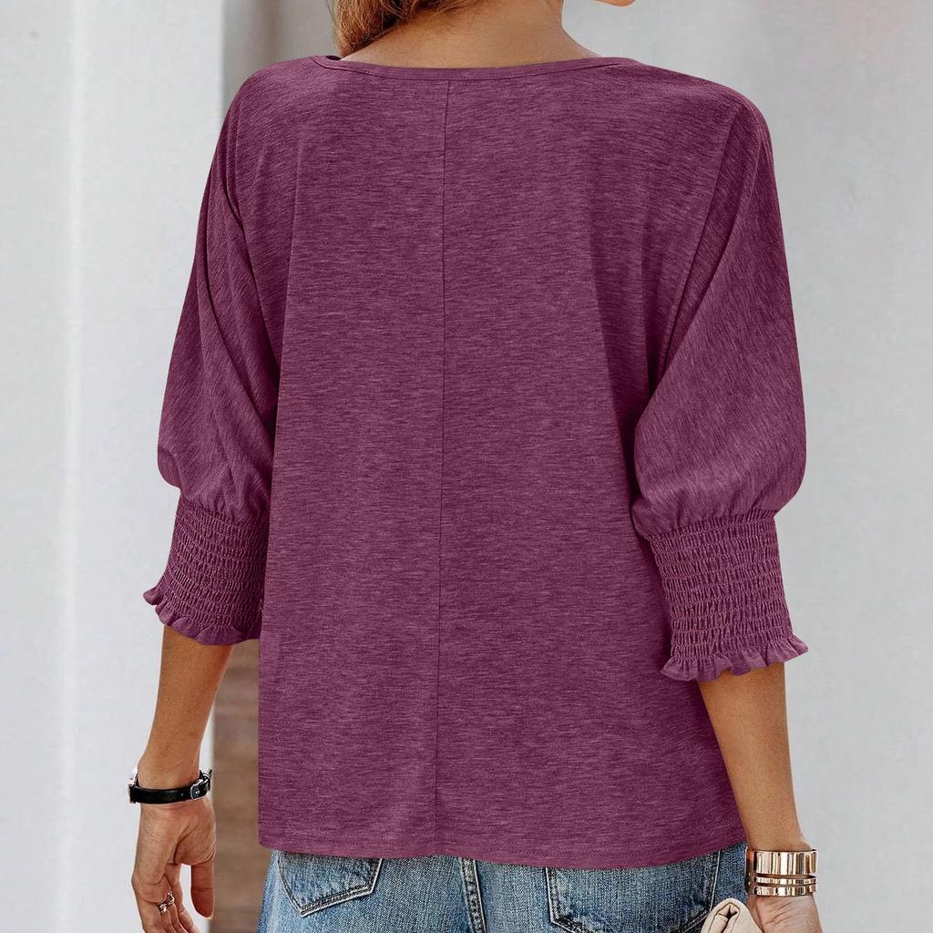 IHUASU Sommermode Loose Round Leader Mundspiel Lange Version Plus Size T-Shirt Frau