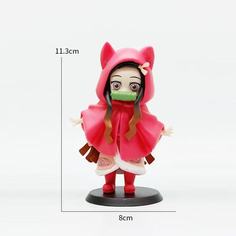 Anime Demon Slayer Summer Festival Yukata Figure Kimetsu No Yaiba Collectible Model With Umbrella PVC Statue Toys Gift for Fans
