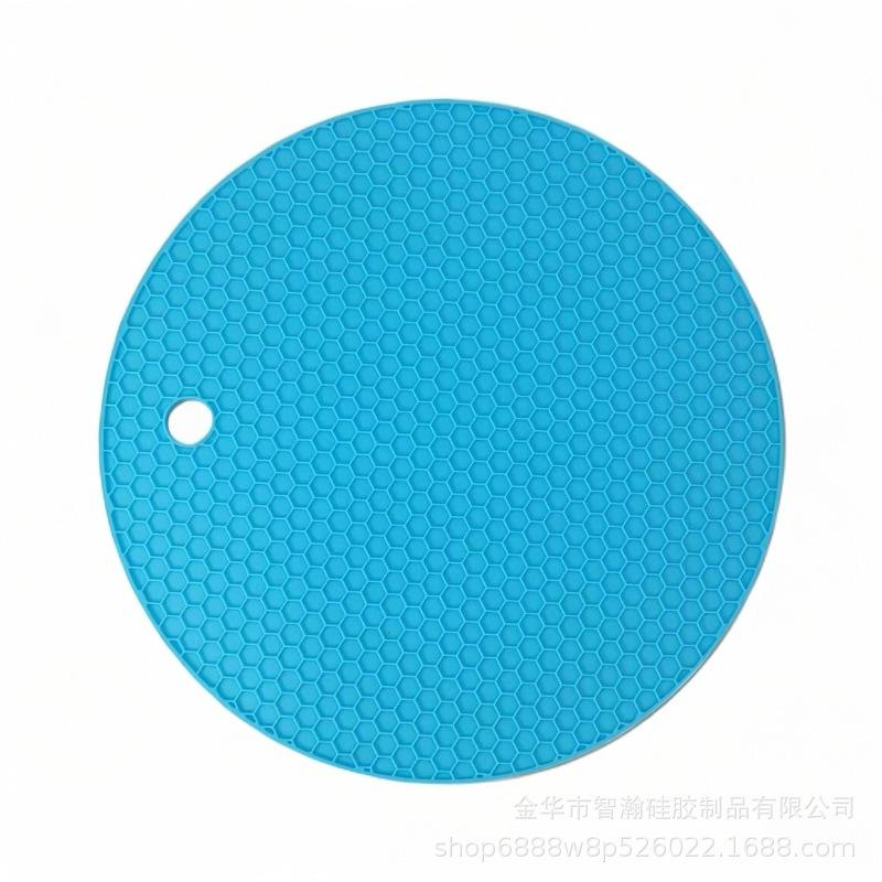 Silicone Heat Resistant Placemats - Round Non-Slip Pot Holder Mats For Kitchen Countertops & Dining Tables, Multi-Purpose Hot Pad Trivets