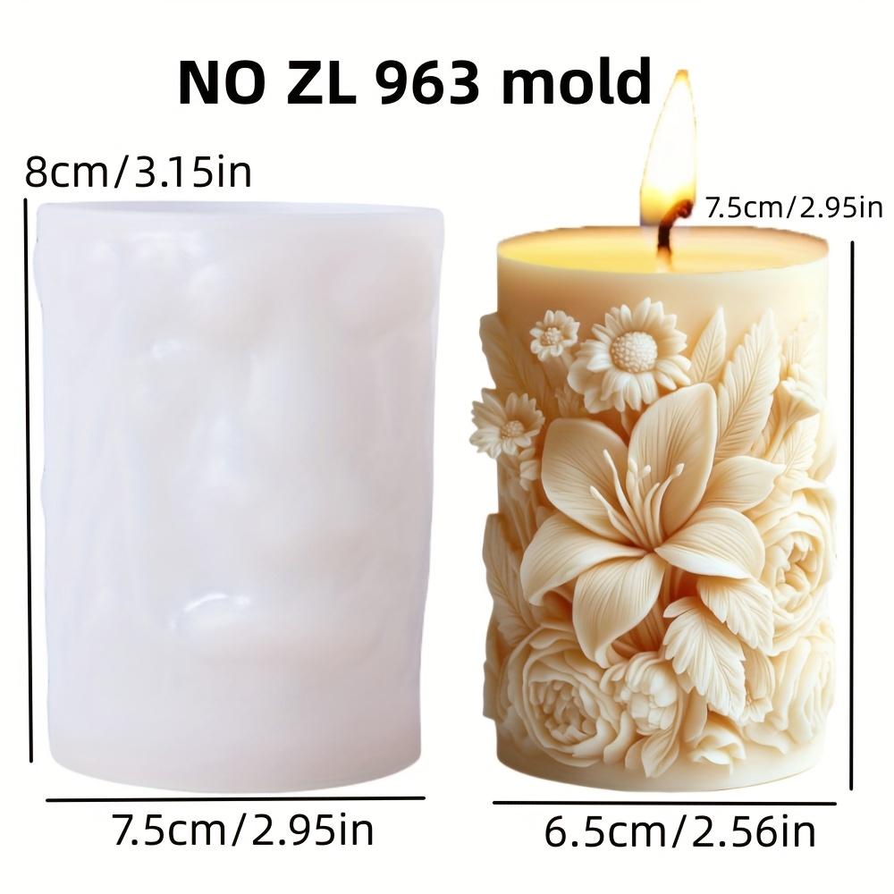 Fai da te 2025 Rilievo lavanda stampo in silicone cilindrico Stampo rilievo pianta fiore Strumenti per fare candele Stampi in gesso lavanda