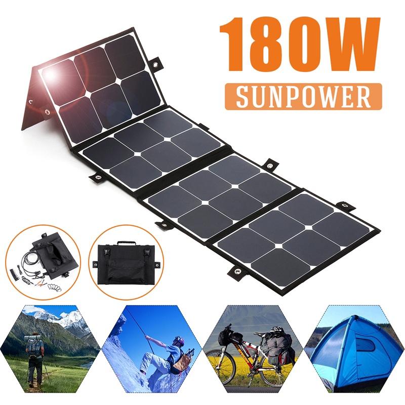 30W/60W/90W/120W/150W/180W Foldable Waterproof Solar Panel Charger Charging Outdoor Camping For Boat Car RV Phone PC