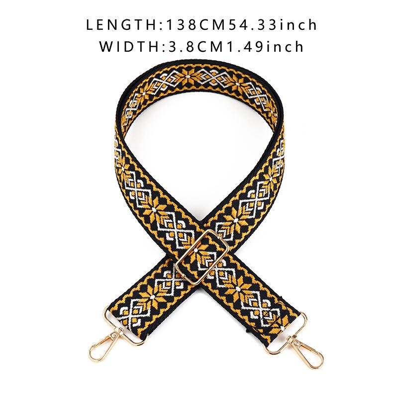 Adjustable Wide Bag Strap Crossbody Shoulder Bag Strap National Style Embroidery Diy Replacement Handles Bag Accessories